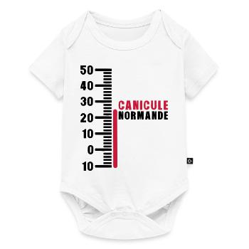 thermometre canicule normande humour - Body à manches courtes Premium Bébé - blanc - Devant