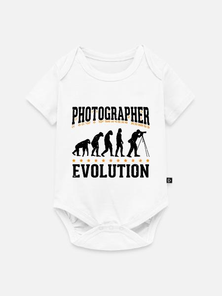 Evolution Photographer Photograph Fotograf - Baby Premium Kurzarmbody - Weiß