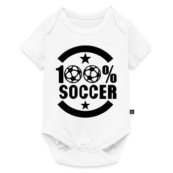 100 soccer foot ballon - Body à manches courtes Premium Bébé - blanc - Devant