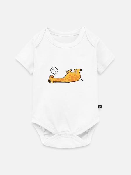 Schlafende Giraffe - Baby Premium Kurzarmbody - Weiß