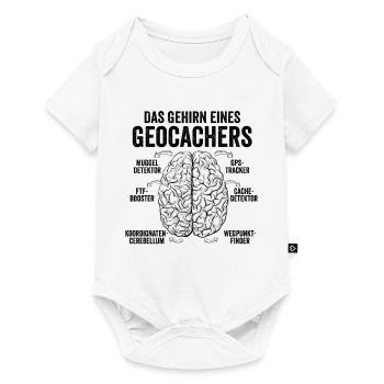 Geocaching - Das Gehirn eines Geocachers - Baby Premium Kurzarmbody - Weiß - Vorne