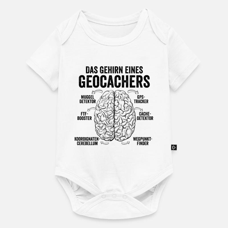 Geocaching - Das Gehirn eines Geocachers - Baby Premium Kurzarmbody - Weiß