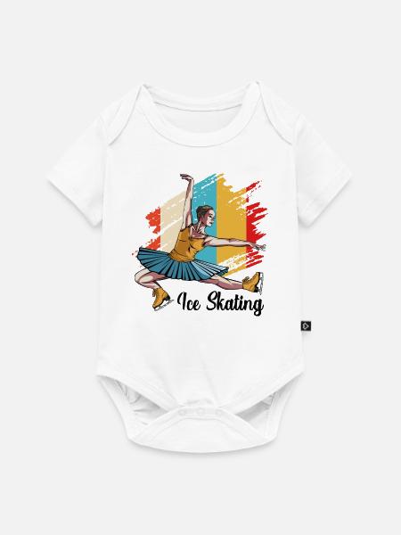 Eislaufen - Baby Premium Kurzarmbody - Weiß
