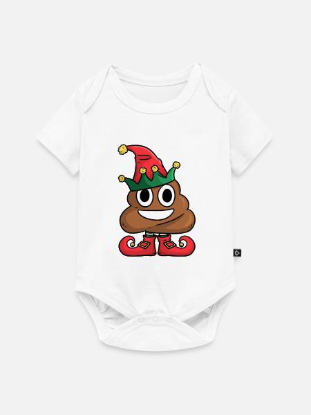 Elf Poop Elf Poop - Baby Premium Kurzarmbody - Weiß