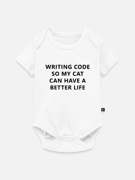 Programmier Schreibe Code Für Hund - Baby Premium Kurzarmbody - Weiß