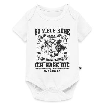 Landwirt Spruch So viele Kühe Geschenkidee - Baby Premium Kurzarmbody - Weiß - Vorne