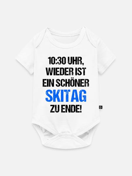 10:30 Uhr Wieder Ist Ein Schöner Skitag Zu Ende - Baby Premium Kurzarmbody - Weiß