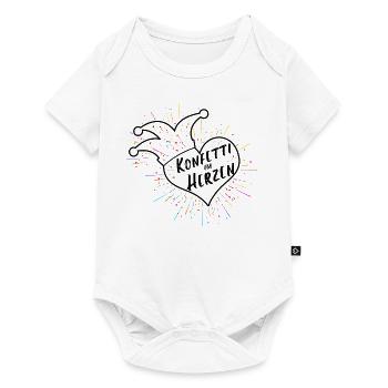 Karneval Fasching Kostüm Spruch Konfetti im Herzen - Baby Premium Kurzarmbody - Weiß - Vorne