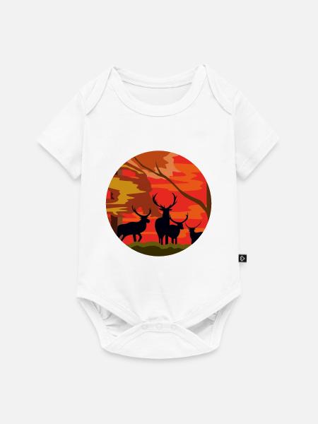Rentiere - Baby Premium Kurzarmbody - Weiß