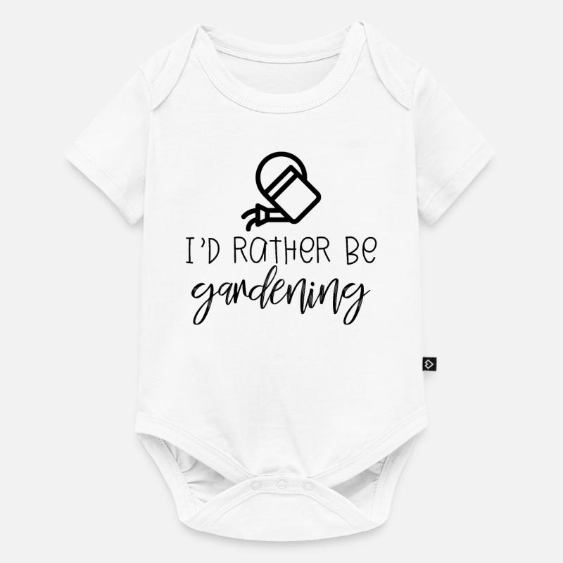I’d rather be gardening - Body à manches courtes Premium Bébé - blanc