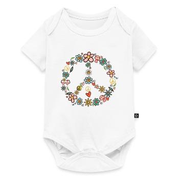 Peace symbol 60s 70s hippie costume - Baby Premium short-sleeve bodysuit - white - Front