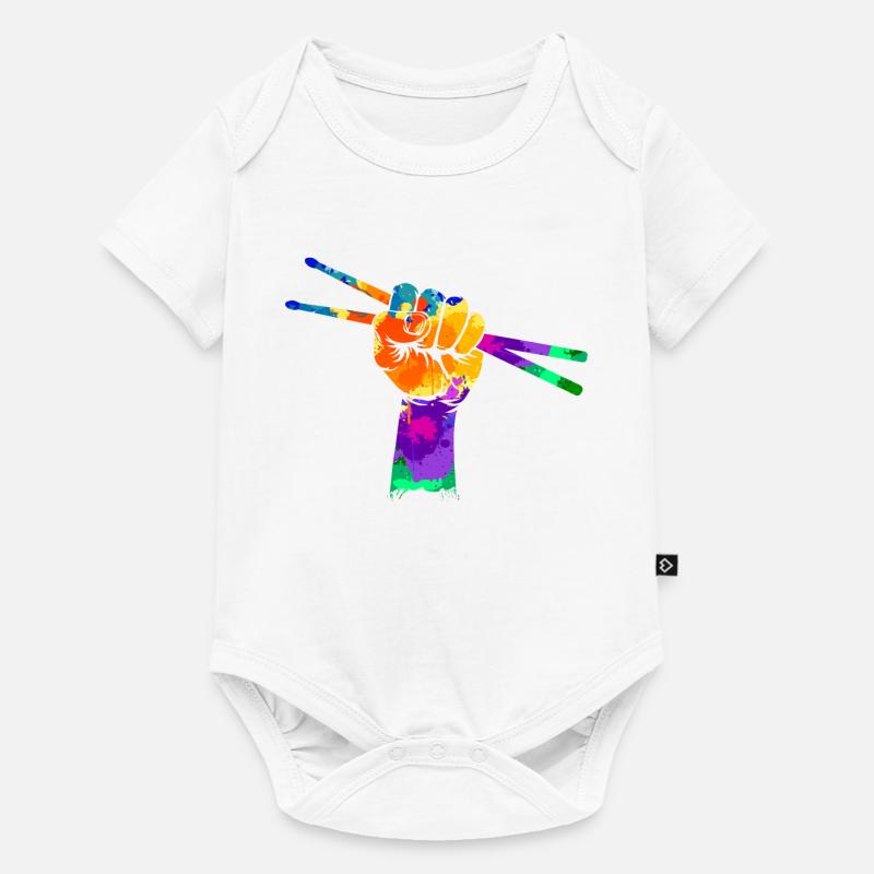 Schlagzeuger Drumsticks Faust Geschenk - Baby Premium Kurzarmbody - Weiß