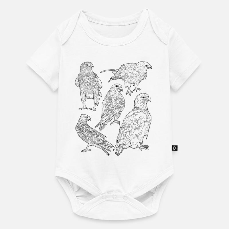 Oiseaux de proie, rapaces - Body à manches courtes Premium Bébé - blanc