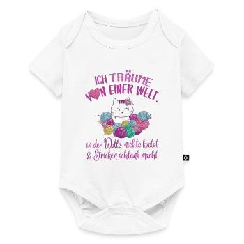 Stricken & Handarbeit für Stricksüchtige Frauen - Baby Premium Kurzarmbody - Weiß - Vorne