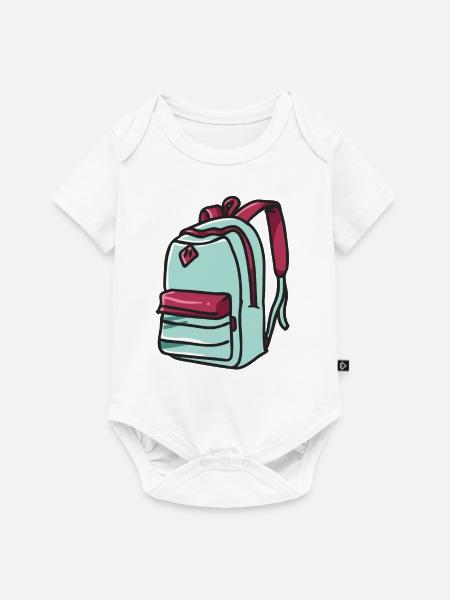 Rucksack digitaler Reisender - Baby Premium Kurzarmbody - Weiß