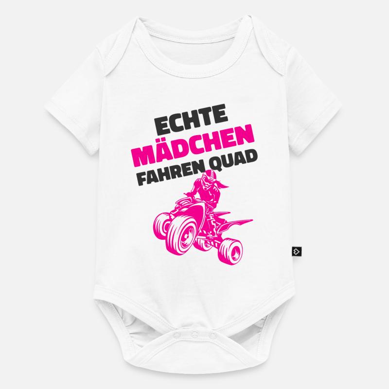 Quad Mädchen - Baby Premium Kurzarmbody - Weiß