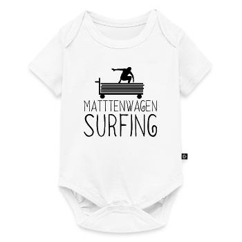 Mattenwagen Surfen - Runtervom Mattenwagen - Baby Premium Kurzarmbody - Weiß - Vorne