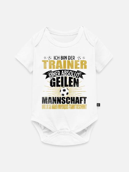 Fussball Trainer Fussballverein lustig Geschenk - Baby Premium Kurzarmbody - Weiß