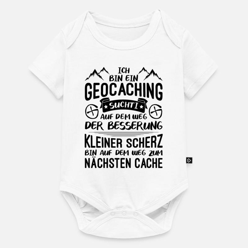 Geocaching Suchti Geocacher GPS Geocachen Cache - Baby Premium Kurzarmbody - Weiß
