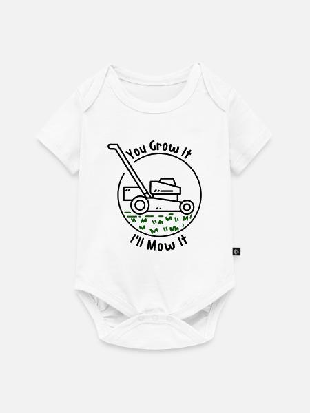 Rasenmäher Rasenpflege Geschenk - Baby Premium Kurzarmbody - Weiß