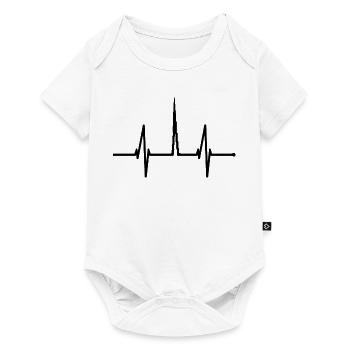Dubaï skyline heartbeat Burj Khalifa heart UAE - Body à manches courtes Premium Bébé - blanc - Devant