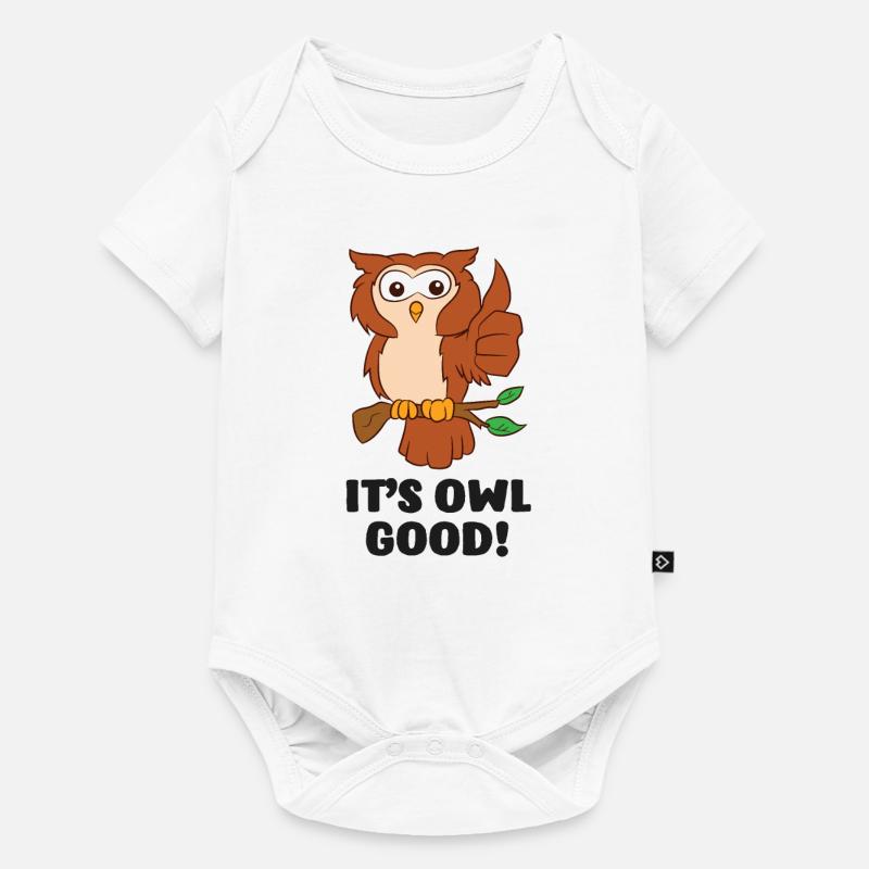 Eulen It's Owl Good Süße Eule - Baby Premium Kurzarmbody - Weiß