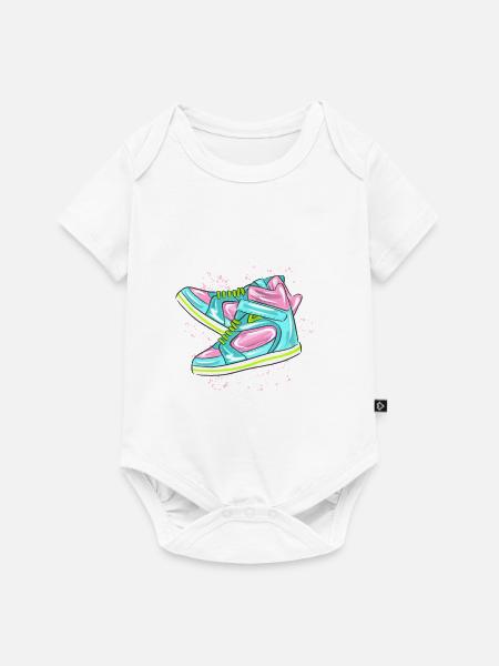 Sneakers - Baby Premium Kurzarmbody - Weiß