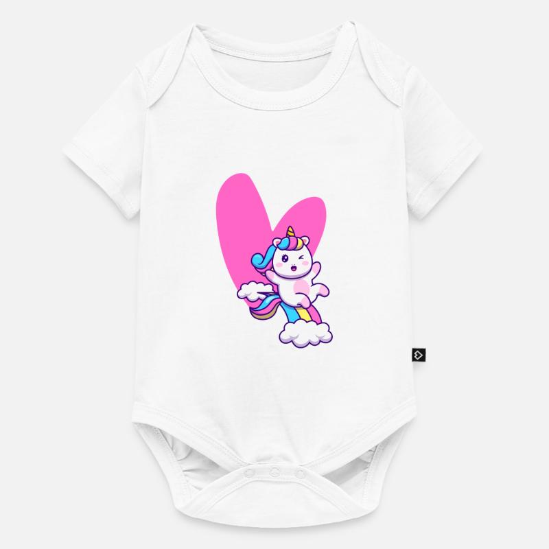 Licorne d'amour - Body à manches courtes Premium Bébé - blanc