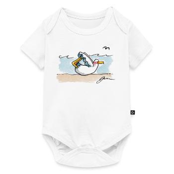 prinzenart / Seagull Yoga / Bow - Baby Premium short-sleeve bodysuit - white - Front