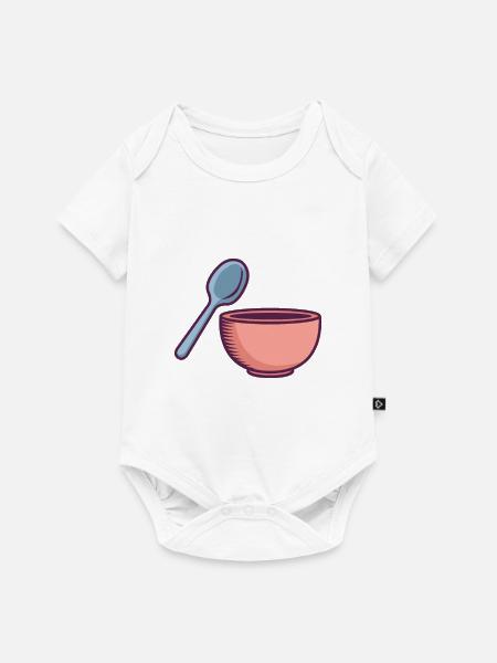 Baby füttern - Baby Premium Kurzarmbody - Weiß