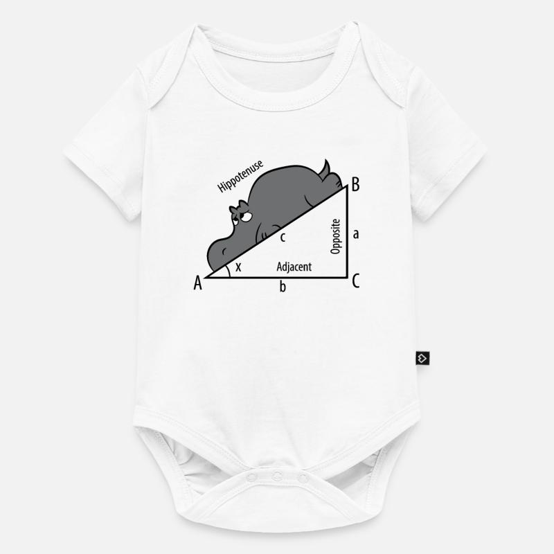 Mathe Pythagore Hypothenuse Hippopotame - Body à manches courtes Premium Bébé - blanc