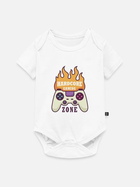 Gamepad on Fire - Baby Premium Kurzarmbody - Weiß