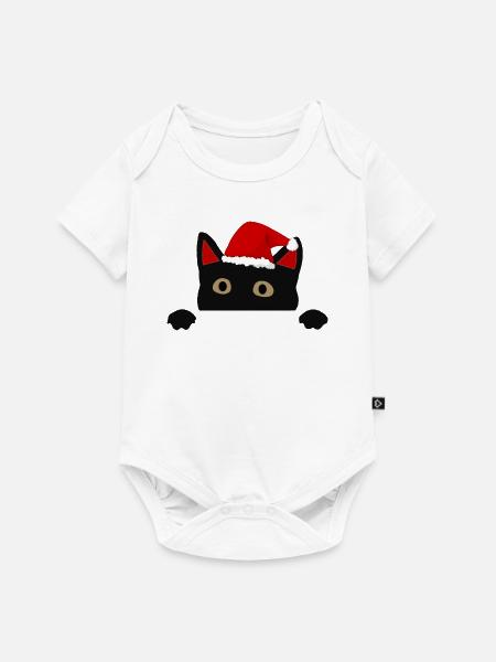 katze mit weihnachtsmütze - Baby Premium Kurzarmbody - Weiß