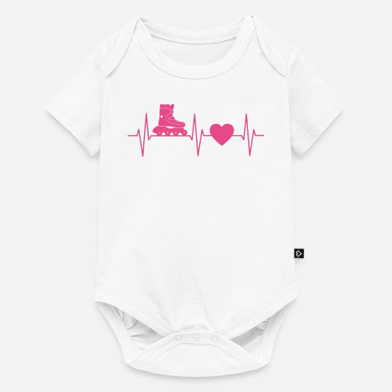 Rollerblading gift rollerblading EKG line heart - Baby Premium short-sleeve bodysuit - white