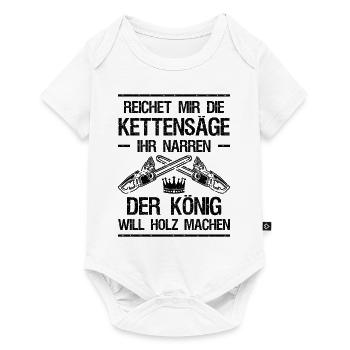 Waldarbeiter Holzfäller Kettensäge Geschenk Forstw - Baby Premium Kurzarmbody - Weiß - Vorne