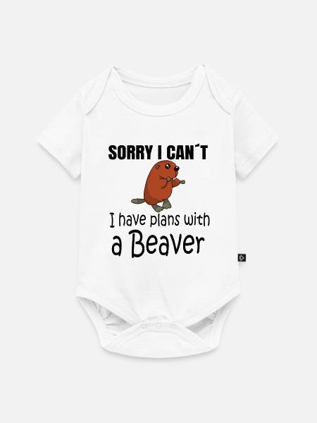 BEAVER: Plans with a Beaver - Baby Premium Kurzarmbody - Weiß