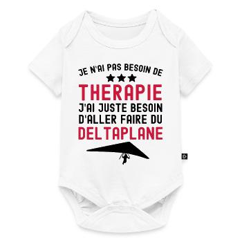 thérapie deltaplane - cadeau humour planeur - Body à manches courtes Premium Bébé - blanc - Devant