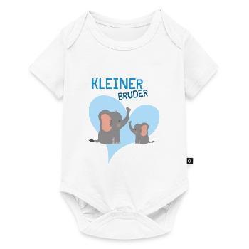 Niedliches Elefanten Design Für Den Kleinen Bruder - Baby Premium Kurzarmbody - Weiß - Vorne