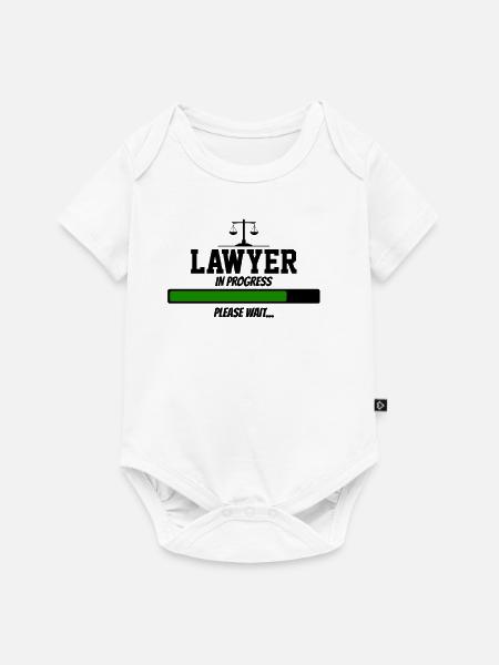 lawyer in progress please wait - Baby Premium Kurzarmbody - Weiß