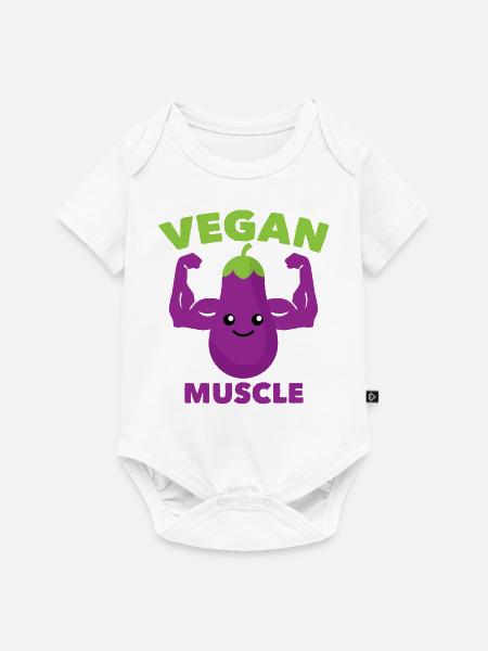 Vegane Muskeln - Baby Premium Kurzarmbody - Weiß