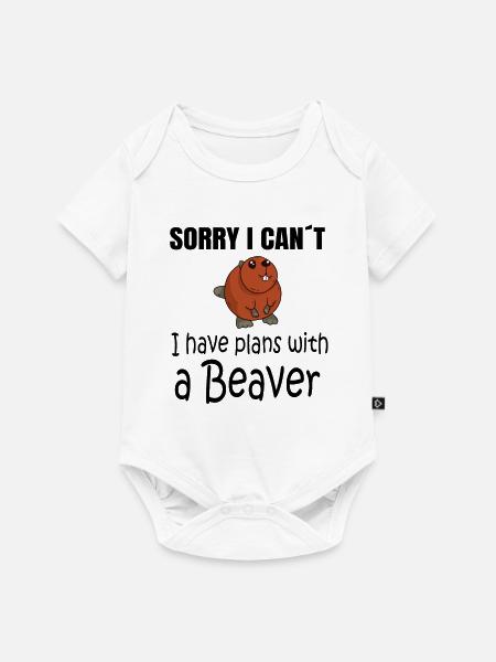 BEAVER: Plans with a Beaver - Baby Premium Kurzarmbody - Weiß