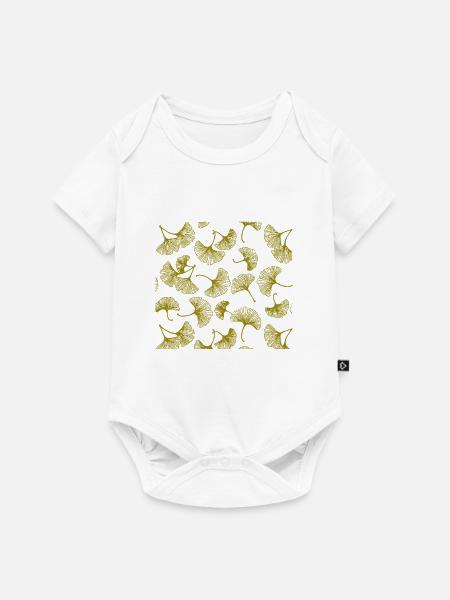 Gingko Leaves - Baby Premium Kurzarmbody - Weiß