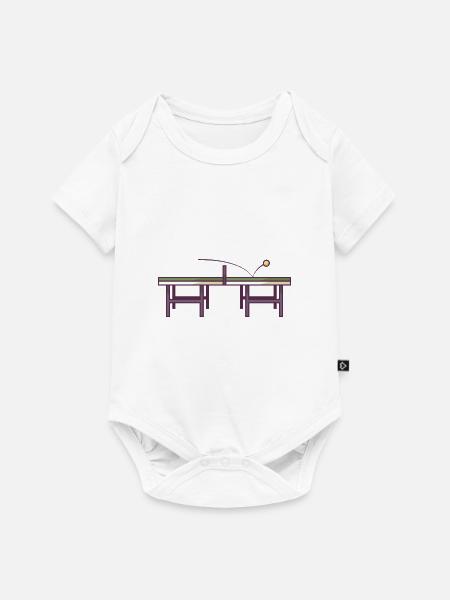 Tischtennisplatte - Baby Premium Kurzarmbody - Weiß