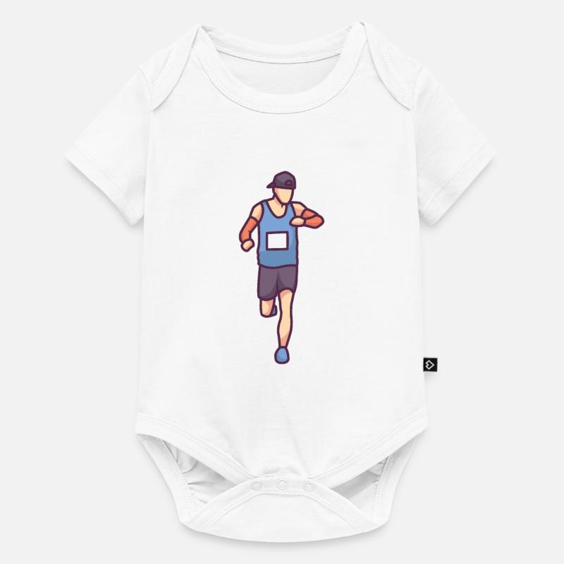 Coureur dans une course. - Body à manches courtes Premium Bébé - blanc