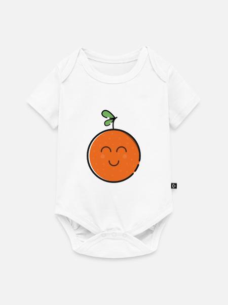 Orange - Baby Premium Kurzarmbody - Weiß