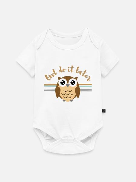 owl do it later - Baby Premium Kurzarmbody - Weiß