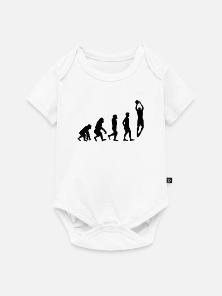 Basketball Evolution Basketballspieler - Baby Premium Kurzarmbody - Weiß