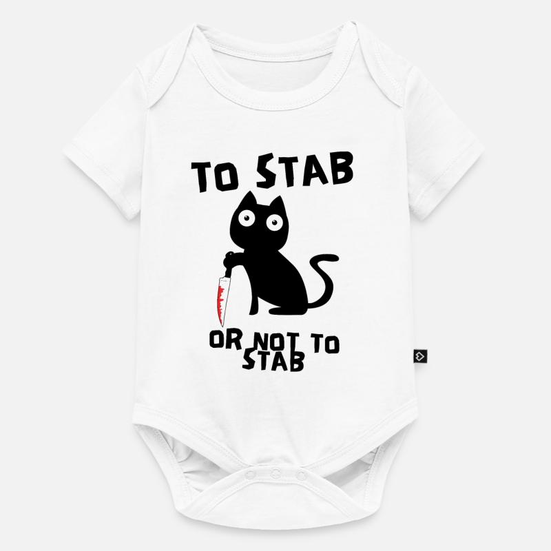 Barre de chat assassin avec couteau mème mème chat - Body à manches courtes Premium Bébé - blanc