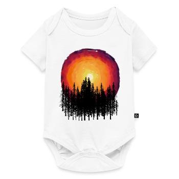 Forêt Nature Flore Botanique Coucher de soleil Arbres - Body à manches courtes Premium Bébé - blanc - Devant