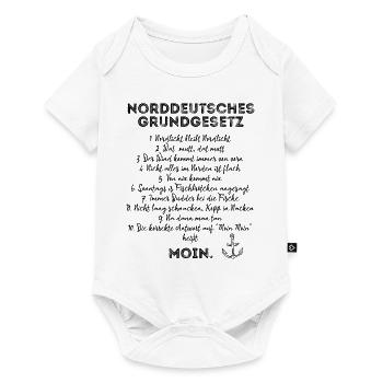Norddeutsches Grundgesetz Nordsee Moin Urlaub Plat - Baby Premium Kurzarmbody - Weiß - Vorne